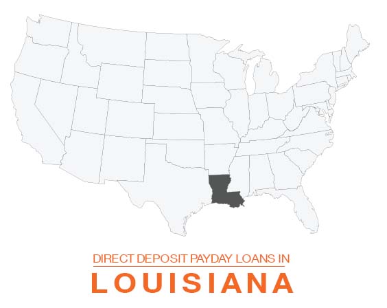 map of Lousiana online cash advances