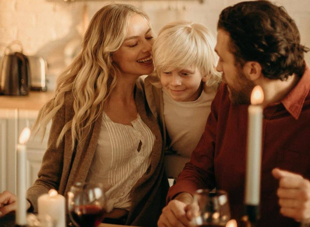 A young family enjoying the holidays. 